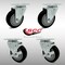 Service Caster 4 Inch SS Black Polyurethane Swivel Top Plate Caster Set with 2 Brakes SCC SCC-SS20S414-PPUB-BLK-2-TLB-2 - alternate 2